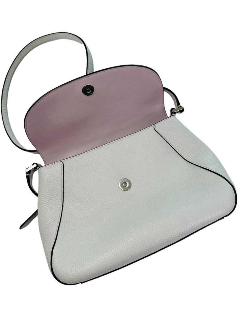 New Kate Spade Monica Flap Crossbody Purse Leather Medium Ivory White - Picture 8 of 13
